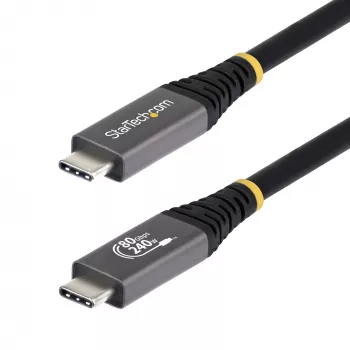 StarTech.com 1,5m (5ft) USB4-Kabel, 80Gbit/s, USB-IF-zertifiziertes USB-C-Kabel, 240W PD, 8K 120Hz/4K 240Hz DP2.1 DP80, TPE-Mantel, Thunderbolt 4-kompatibel – Schwarzes USB-C-Kabel