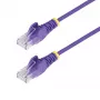 StarTech.com 25 cm Lila schlank CAT6 Ethernet-Kabel, rastnasenschutz, 100 W PoE, UTP, LSZH, 28AWG massiver blanker Kupferdraht, schlank RJ45-Netzwerk-Patchkabel mit Zugentlastung, einzeln getestet