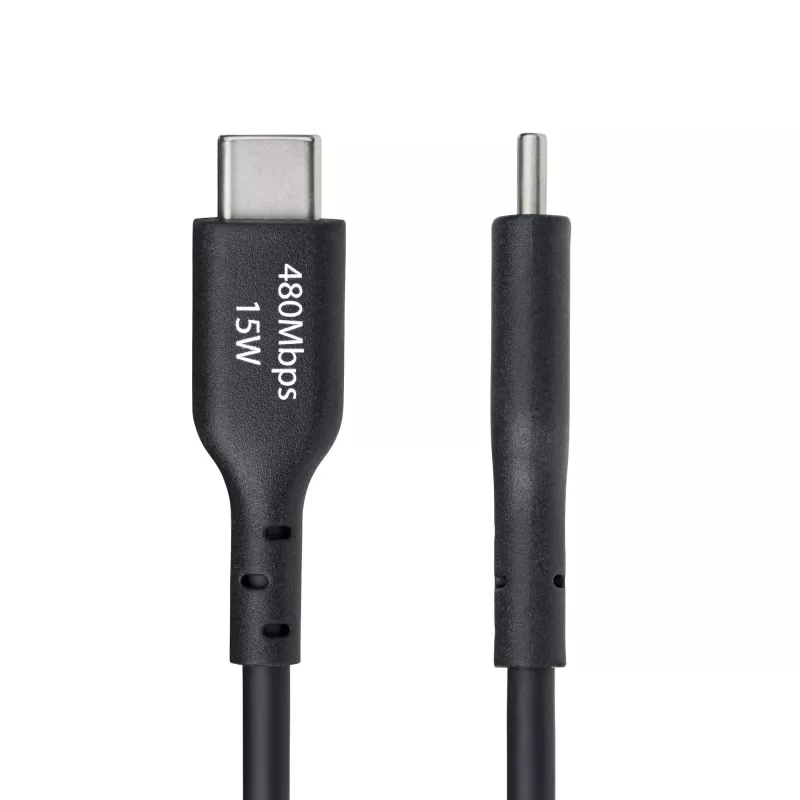 StarTech.com 15cm (6in) USB-A-auf-USB-C-Ladekabel, Laden & Synchronisieren, 3A, USB 2.0, TPE-Mantel – Schwarzes USB-Ladekabel