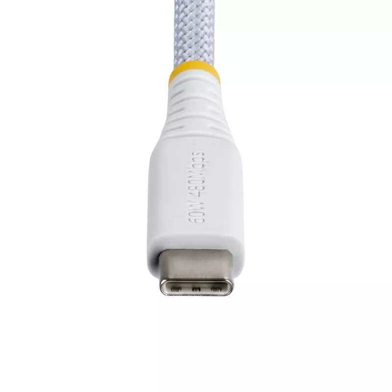 StarTech.com 1m (3ft) Weißes USB-C-Ladekabel, 60W (3A) PD, doppellagiges Nylon-/TPE-Geflecht, robustes USB-C-Ladekabel, USB 2.0 Laptop-Ladekabel