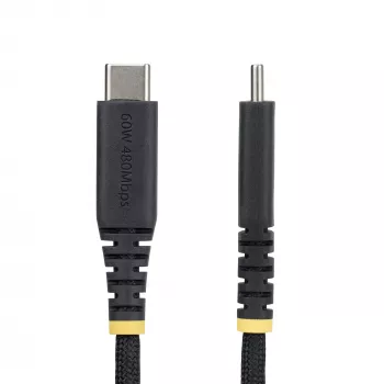 StarTech.com 3m (10ft) USB-C Ladekabel, 60W (3A) PD, zweilagig geflochtenes Nylon/TPE-Mantel, robustes USB-C Ladekabel, USB 2.0 Laptop-Ladekabel
