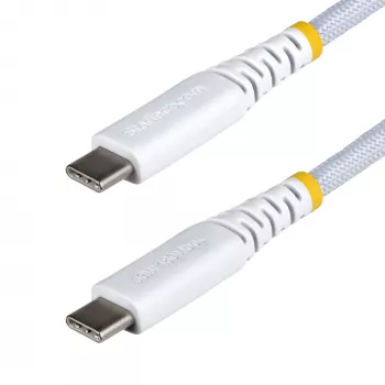 StarTech.com 30cm (1ft) Weißes USB-C-Ladekabel, 60W (3A) PD, zweilagiger geflochtener Nylon/TPE-Mantel, robustes USB-C-Ladekabel, USB 2.0 Laptop-Ladekabel