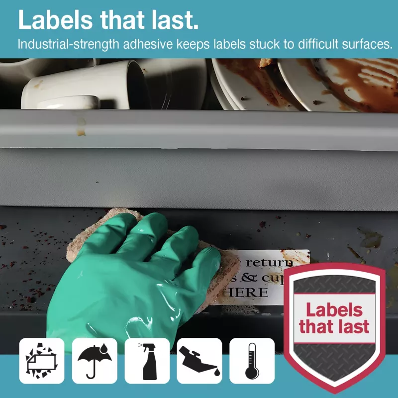 DYMO LW Durable Labels – 104 x 159 mm – 1933086, Weiß, Selbstklebendes Druckeretikett, Polypropylen (PP), Permanent, Rechteckig, -18 – 50 °C