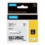 DYMO Rhino Industrie-Vinyl-Etiketten | 12 mm x 5,5 m | Schwarzer Druck auf Weiß | Selbstklebend | für Rhino & LabelManager Etikettendrucker