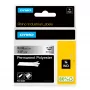 DYMO Rhino Industrie-Permanente Polyester-Etiketten | 9 mm x 5,5 m | Schwarzer Druck auf Metallic | Selbstklebend | für Rhino & LabelManager Etikettendrucker