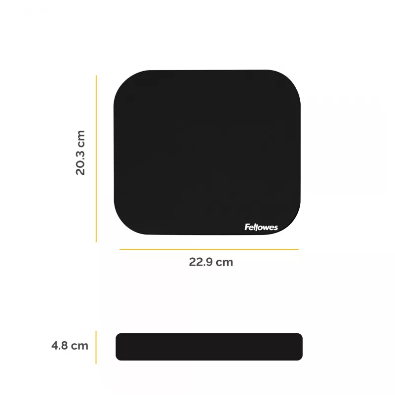 Fellowes Premium-Mauspad - Schwarz, Schwarz, Monochromatisch, Polyester, Gummi