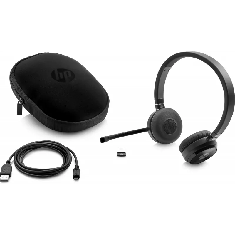 HP UC Wireless Duo Headset, Kabellos, Büro/Callcenter, 310 g, Headset, Schwarz