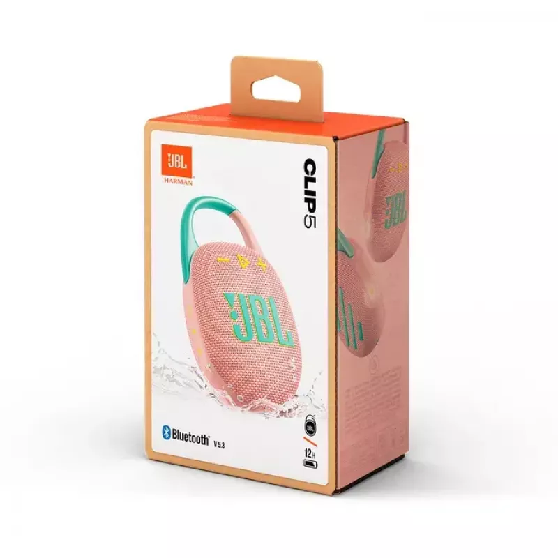 JBL Clip 5 tragbarer Bluetooth-Lautsprecher, Pink