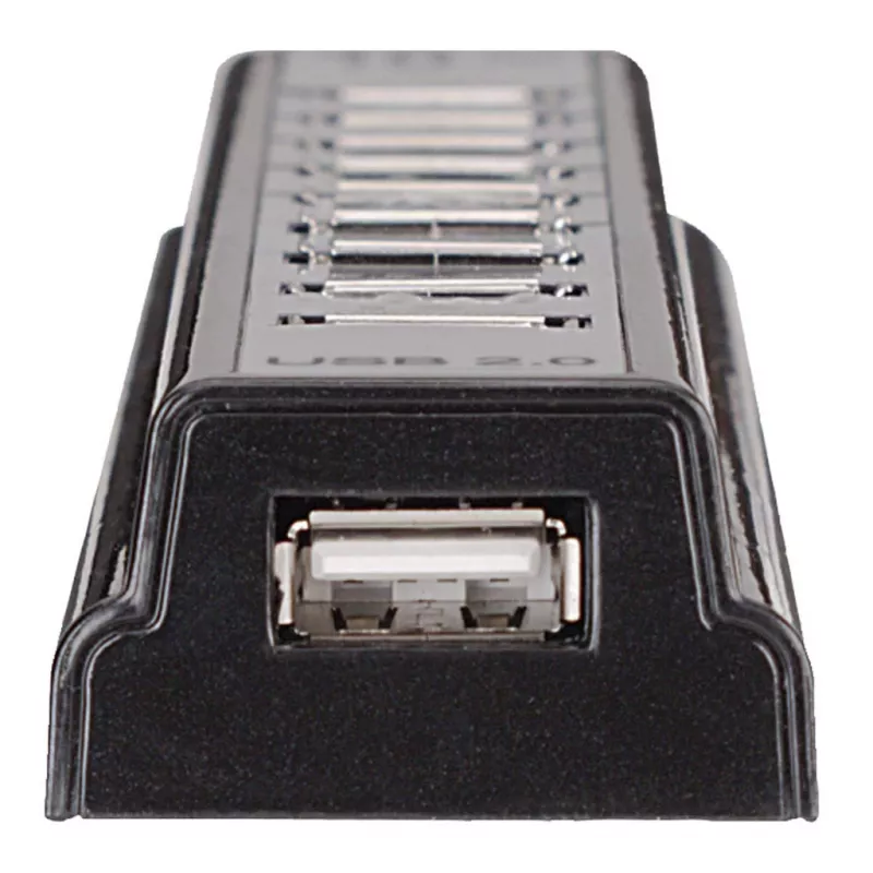 USB Hub Manhattan USB-A 10-Port, 480 Mbit/s, Schwarz
