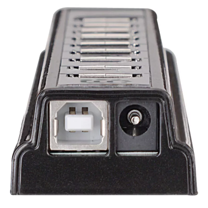 USB Hub Manhattan USB-A 10-Port, 480 Mbit/s, Schwarz
