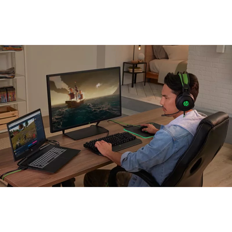 HP Pavilion Gaming Headset 600, Kabelgebunden, Gaming, 360 g, Headset, Schwarz, Grün
