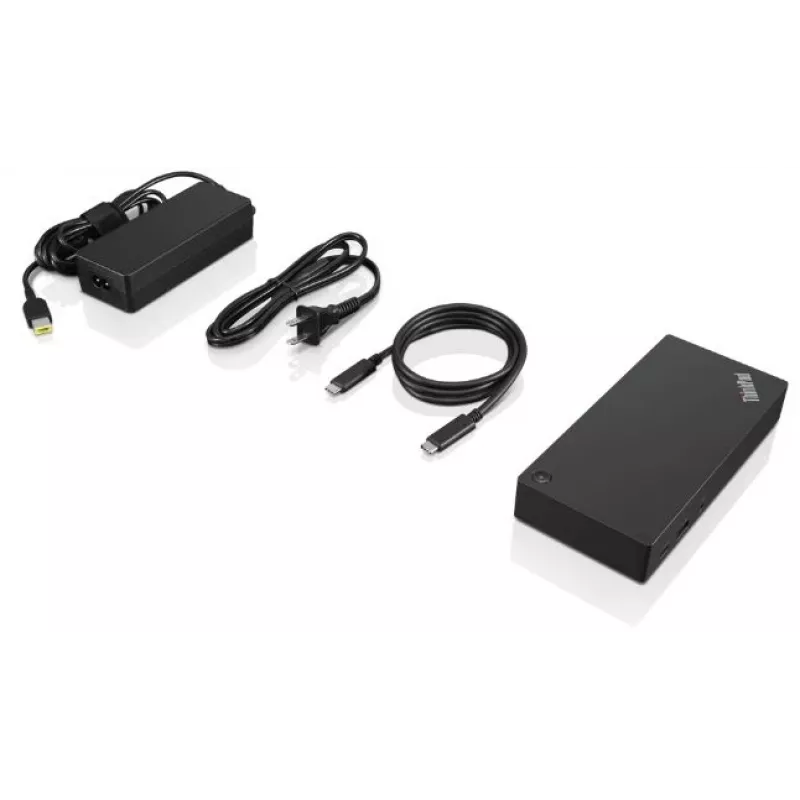 Lenovo 40AS0090DK Laptop-Dockingstation/Port-Replikator Kabelgebunden USB 3.2 Gen 1 (3.1 Gen 1) Typ-C Schwarz