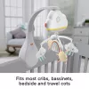 Fisher-Price Rainbow Showers Beistellbett-Bett-Mobile, Kinderbett, Klang, Nachtlicht, integrierter Timer, Stoff, Kunststoff