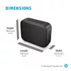 HP Schwarz Bluetooth Speaker 350, Wireless, USB Type-C, Mono tragbarer Lautsprecher, Schwarz, Rechteckig, Tasten