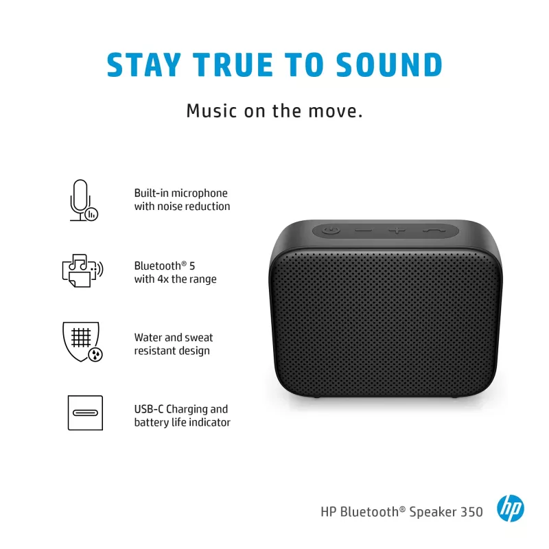 HP Silver Bluetooth-Lautsprecher 350, Kabellos, Weiß, Universal, Eingebaute Batterie, 180 g, 78,5 mm