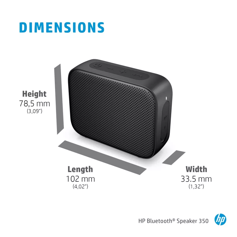 HP Silver Bluetooth-Lautsprecher 350, Kabellos, Weiß, Universal, Eingebaute Batterie, 180 g, 78,5 mm