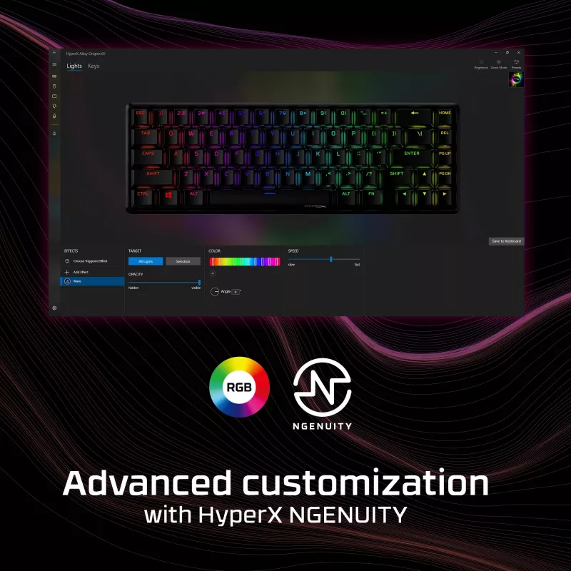 HyperX Alloy Origins 65 – Mechanische Gaming-Tastatur – HX Aqua (US-Layout)