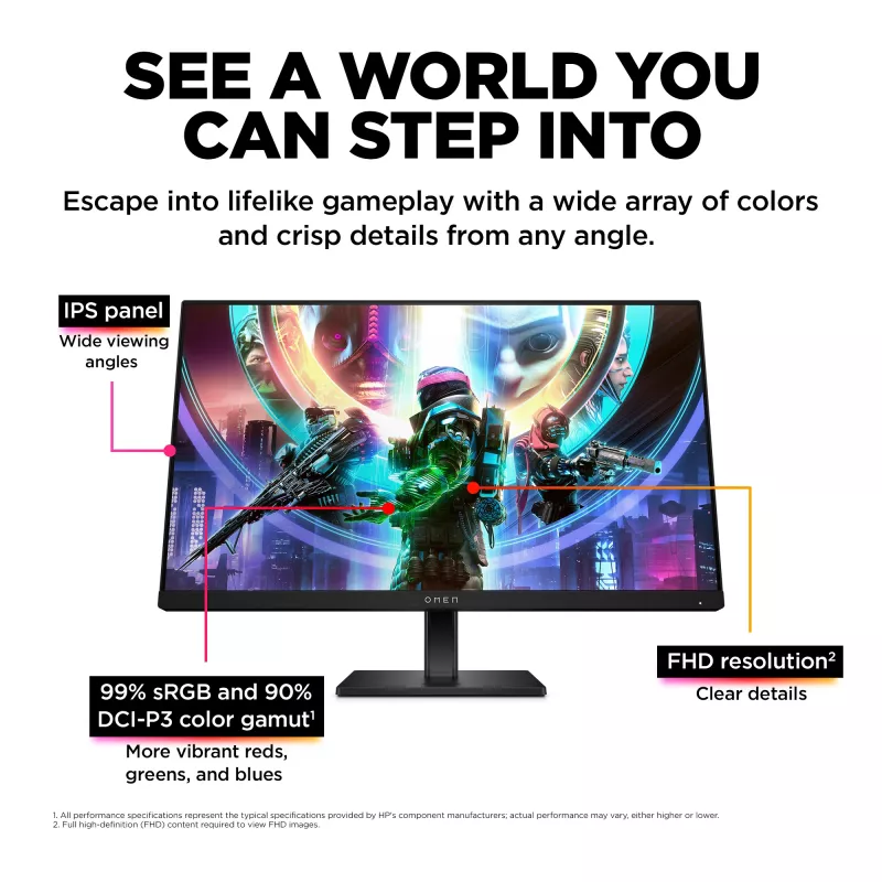 OMEN by HP 60,5 cm (23,8″) FHD 165Hz Gaming-Monitor – OMEN 24