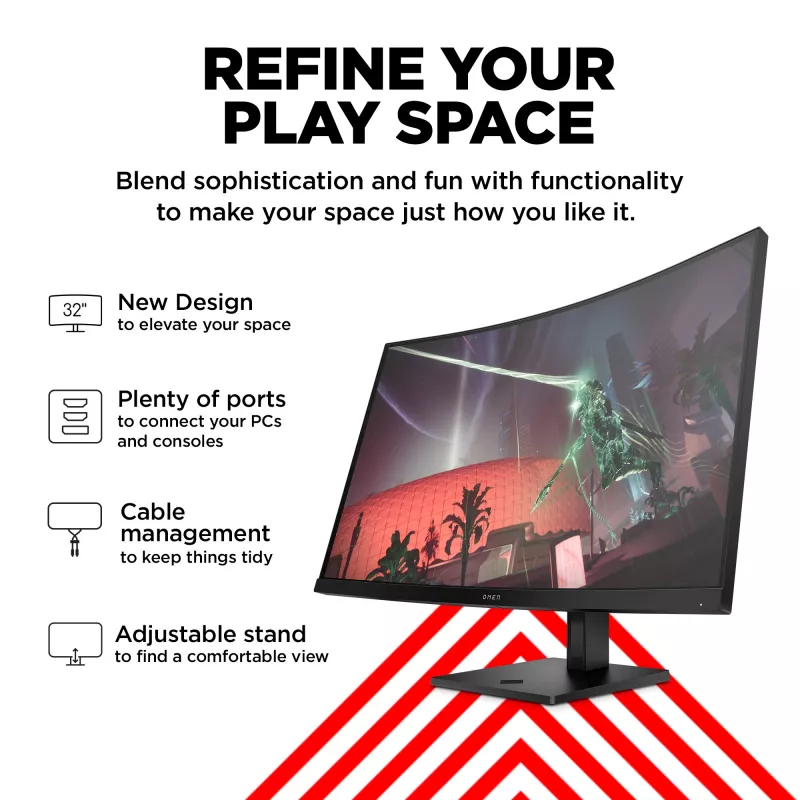 OMEN by HP 31,5 Zoll QHD 165Hz Curved Gaming-Monitor - OMEN 32c (generalüberholt)
