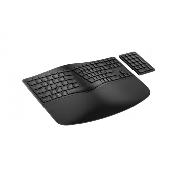 HP 965 Ergonomic Wireless Tastatur, Full-size (100%), Wireless, RF Wireless + Bluetooth, Membrane, Schwarz