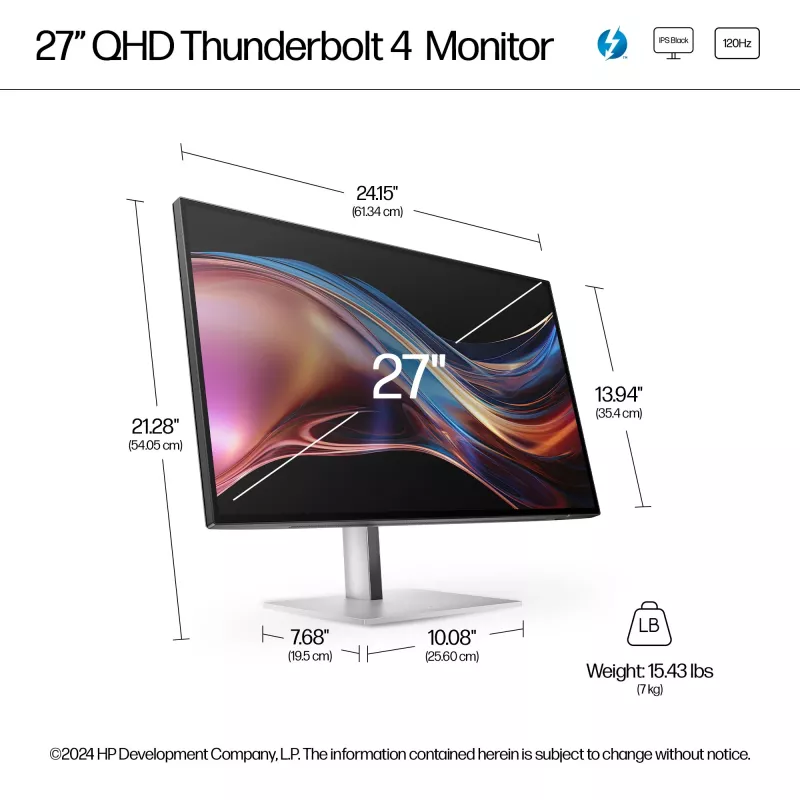 HP Series 7 Pro 27 Zoll QHD Thunderbolt 4 Monitor – 727pu