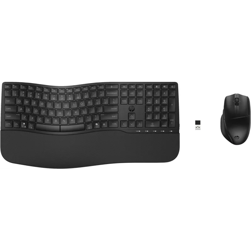 HP 685 Comfort Dual-Mode Tastatur-Maus-Set Kabellos Bluetooth Full-Size Gebogen