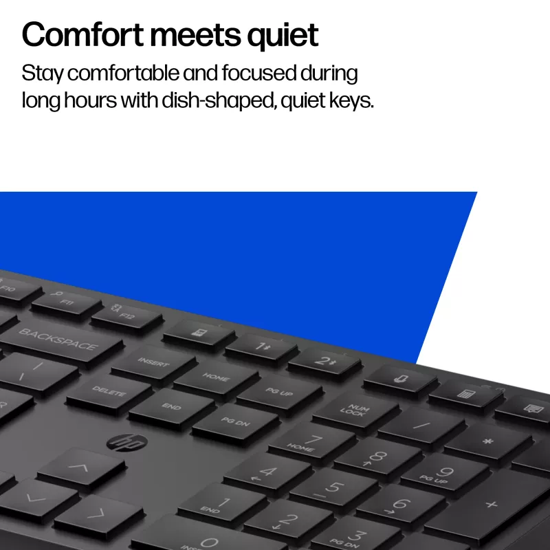 HP 495K Multi-Device Dual-Mode-Tastatur, Full-Size (100 %), kabellos, USB + Bluetooth, Schwarz