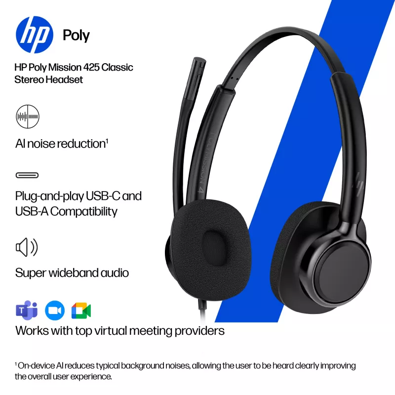 Kabelgebundenes USB-Headset HP POLY MISSION 415 USB HS CL WW von HP, Modell C01A9AA#AC3