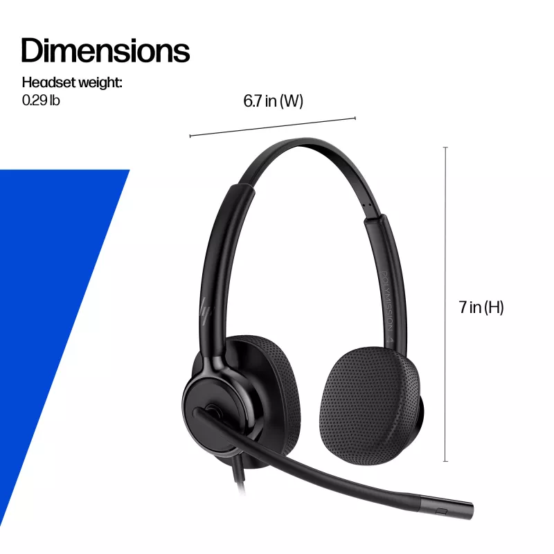 HP Poly Mission 415 Monaural USB Kabel-Headset (Bulk), 99 g, Schwarz