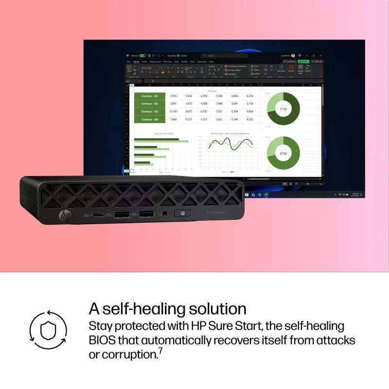 Mini PC HP ProDesk 4 G1i AI — Intel Core Ultra 5 235T, 16 GB DDR5, 512 GB SSD, Windows 11 Pro, Schwarz