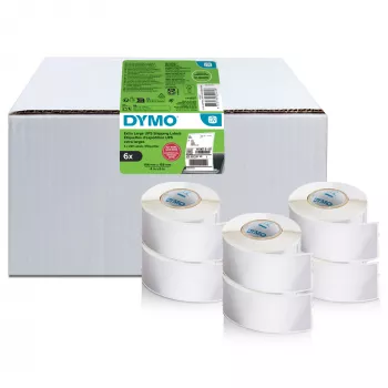 DYMO 2238107 UPS-Versandetiketten, 102 x 210 mm, 6 Rollen x 140 Etiketten, schwarz auf weiß