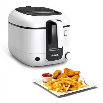 Fritteuse Tefal Super Uno FR3101 – Einzel, 1800 W, 1,5 kg Frittierkapazität, 2,2 l Öl, schwarz/weiß