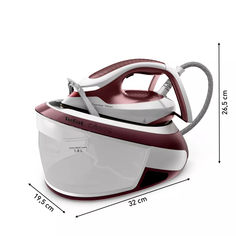 Tefal Express Vision SV8150 2800 W 1,8 L Durilium AirGlide Autoclean-Bügelsohle Rot, Weiß