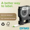 DYMO Authentic D1 Durable Labels | Schwarzer Druck auf rotem Band | 12 mm x 3 m | Beschriftungsband für LabelManager Etikettendrucker