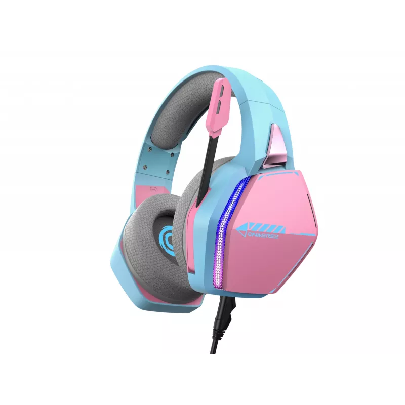 Oniverse Gaming Headset Nebula - Diva Pink (Multiplattform), Kabelgebunden, Gaming, 20 - 20000 Hz, 356 g, Headset, Cyan, Pink