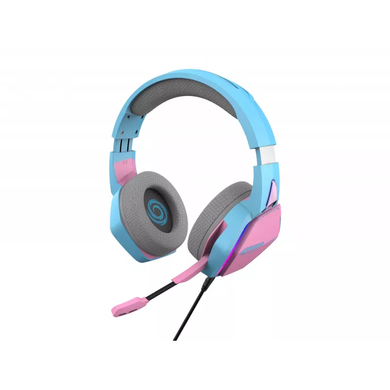 Oniverse Gaming Headset Nebula - Diva Pink (Multiplattform), Kabelgebunden, Gaming, 20 - 20000 Hz, 356 g, Headset, Cyan, Pink
