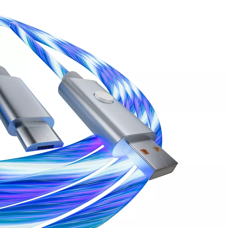 Oniverse Micro-USB-Ladekabel mit LED – 2 Meter – Weiß (Multiplattform)