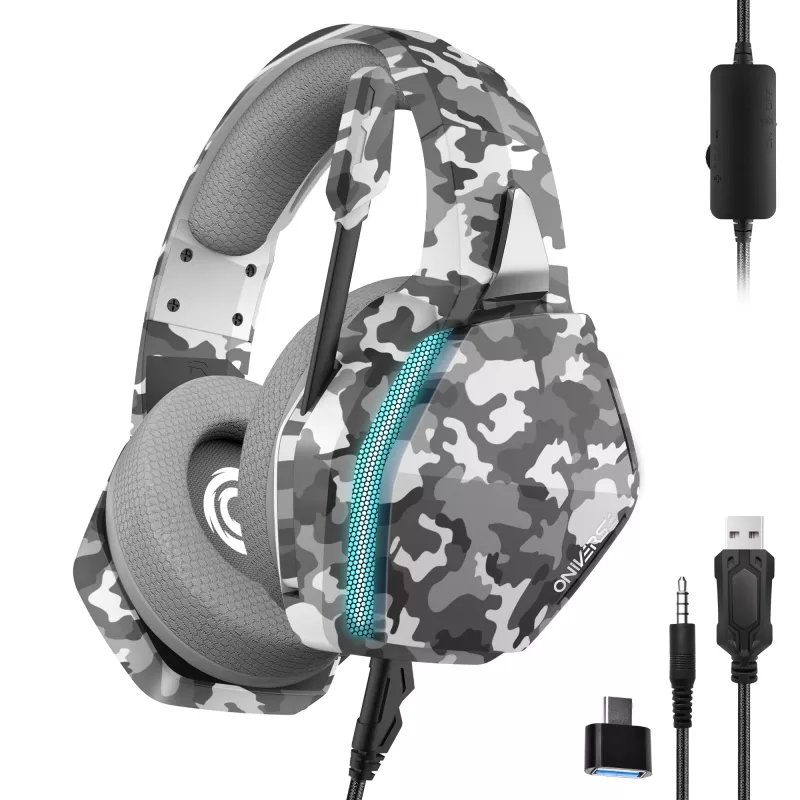 Oniverse Gaming-Headset Nebula - Urban Camo (Multiplattform), Kabelgebunden, 20 - 20000 Hz, Gaming, 356 g, Headset, Tarnmuster