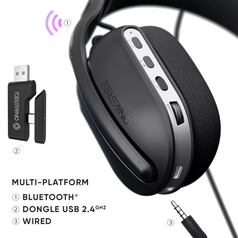 Oniverse Wireless Gaming Headset Polaris - Eclipse Schwarz (Multiplattform)