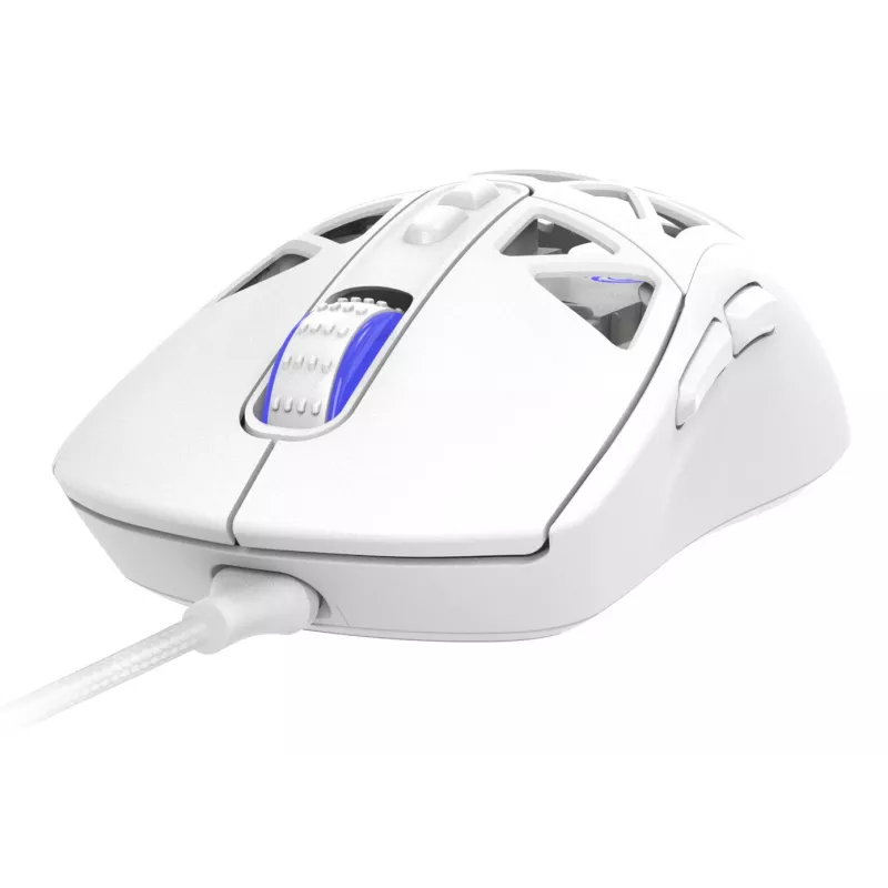 Oniverse - Kabelgebundene Gaming-Maus Kryo - Luxion White (PC), Beidhändig, Optisch, USB Typ-A, 13800 DPI, Weiß