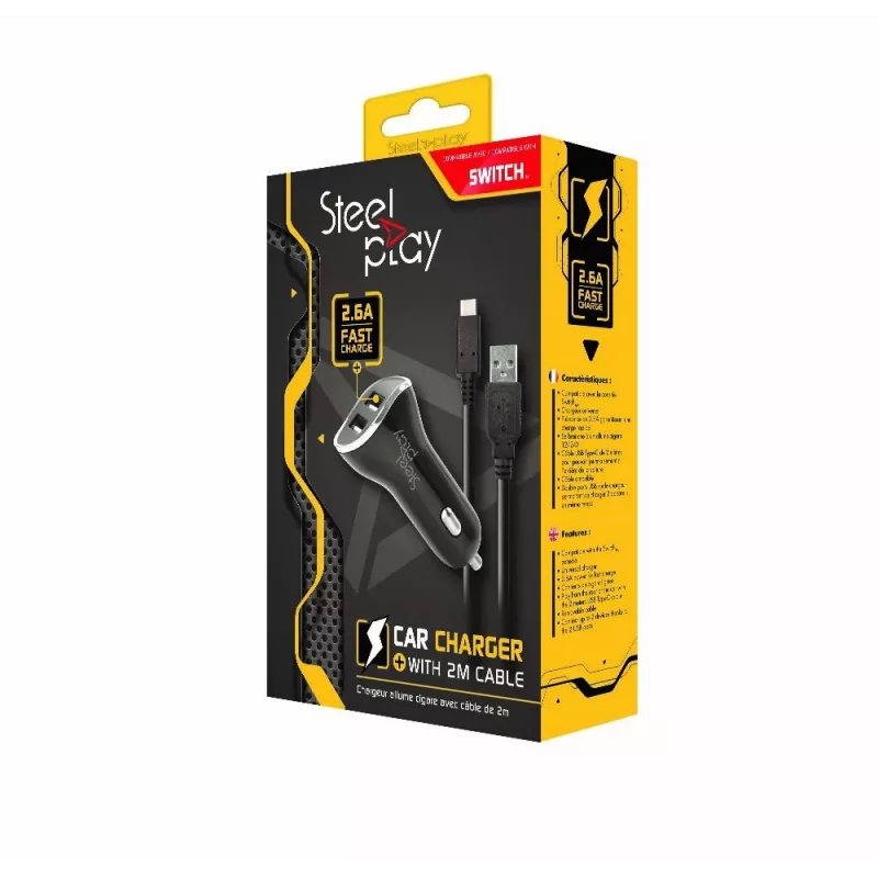 Steelplay JVASWI00025 mobiles Ladegerät Tragbare Spielekonsole Schwarz, Silber Zigarettenanzünder Auto