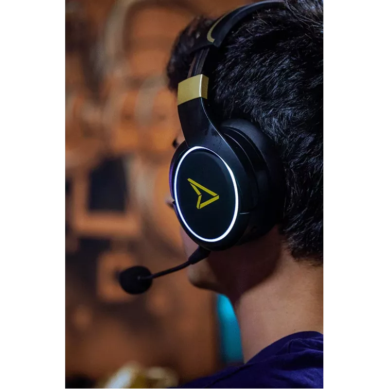 Lexip Metaltech Headset – Kabellos mit niedriger Latenz, 32 Std. Akkulaufzeit – Radiance Gold