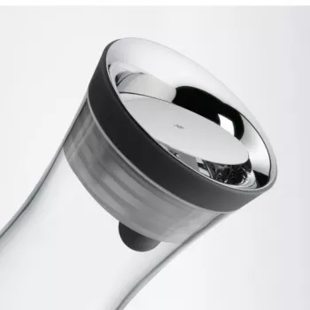 WMF Basic Wasserkaraffe 1,0 schwarz, Karaffe, 1 L, Schwarz, Transparent, Glas, Rund, Köhler & Wilms