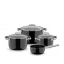 WMF Fusiontec Mineral Pro Kochgeschirr-Set, 4-teilig, Schwarz (3201114028)