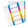 Leitz Indices Printable PP A4+ 1-5 WOW, Numerisches Register, Polypropylen (PP), A4 Maxi, 245 mm, 305 mm