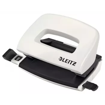 Leitz NeXXt Locher WOW Mini 2-fach / 10 Blatt, 10 Blatt, Weiß, Schwarz, Kunststoff, 8 cm, 5,5 mm
