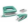 Leitz Stapler & Locher Set Mini WOW, 10 Blatt, Blau, Metallic, Pearl, P2, Metall, Kunststoff, 80 g/m², 3,5 cm