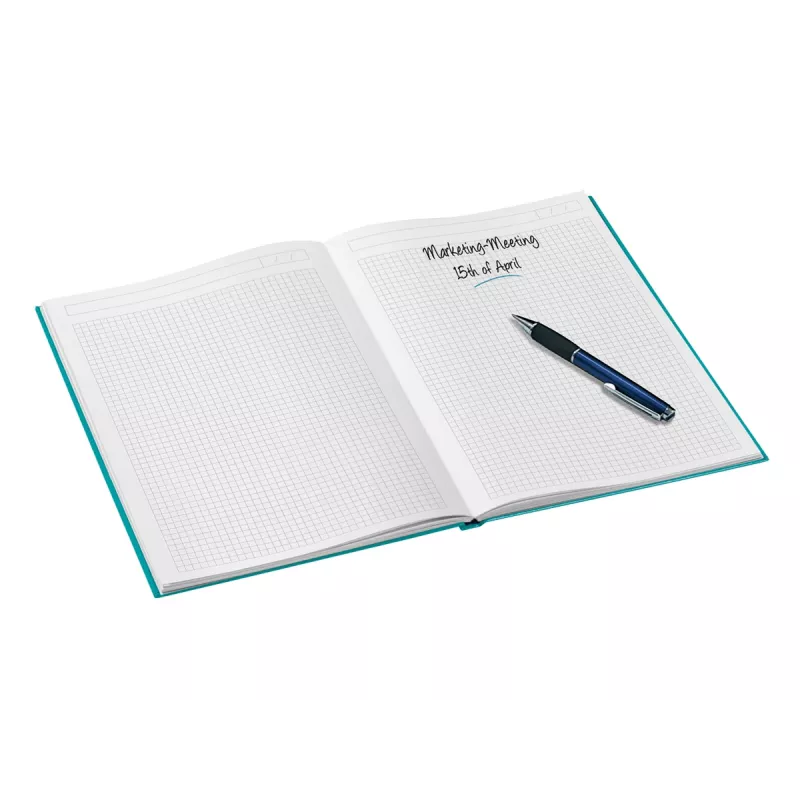 Leitz Notizbuch WOW A4 kariert mit Hardcover 90g/80 Blatt, Muster, Blau, A4, 80 Blatt, 80 g/m², kariertes Papier