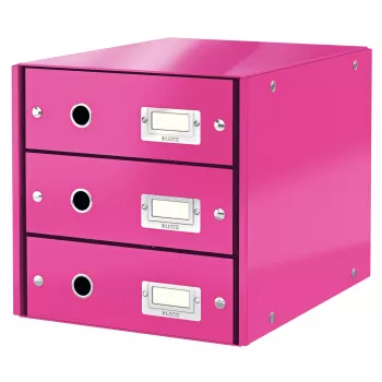Leitz Click & Store WOW Schubladenschrank (3 Schubladen), Pink, Karton, 286 mm, 358 mm, 282 mm, 2,21 kg