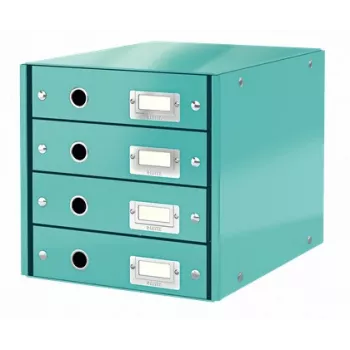 Leitz Click & Store WOW Schubladenschrank (4 Schubladen), Blau, Karton, 2,49 kg